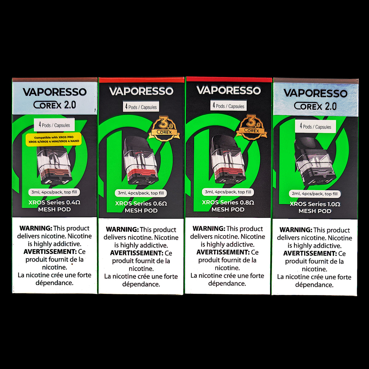 Vaporesso XROS 2 Replacement Pods - 4 Pack, 0.8 Ohm Mesh Coils, 2ml Refillable Pods For XROS Series Vaporesso Pods Vaporesso XROS 2 Replacement Pods - 4 Pack, 0.8 Ohm Mesh Coils, 2ml Refillable Pods For XROS Series Vaporesso Pods